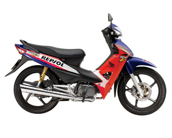 Honda Wave RSV, Wave Repsol 100cc Blue, Black, Orange, Disc brake
